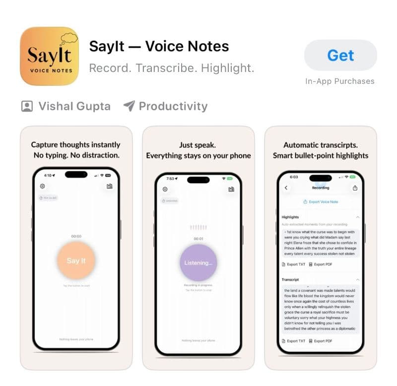 SayIt-Voice Notes