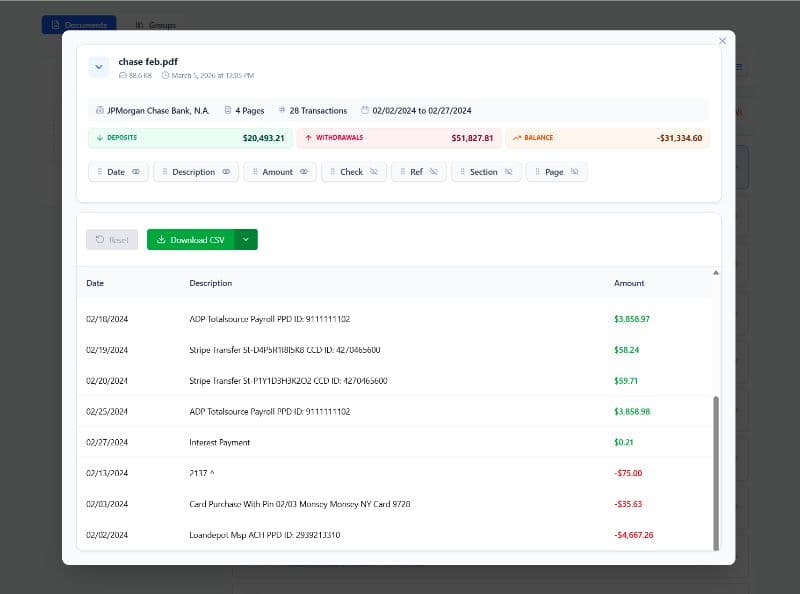 ProcessBankStatement