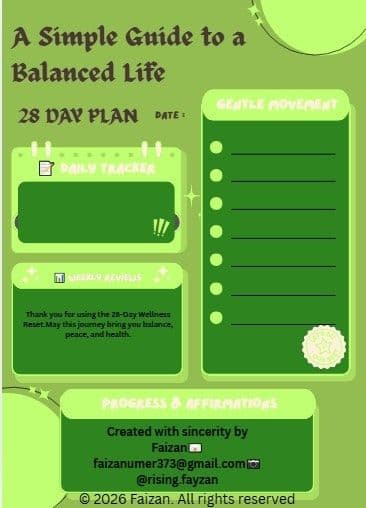 28-Day Balanced Health & Fitness Planner