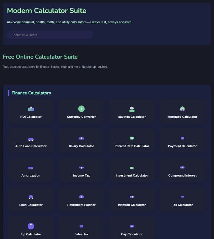 Modern Calculator Suite