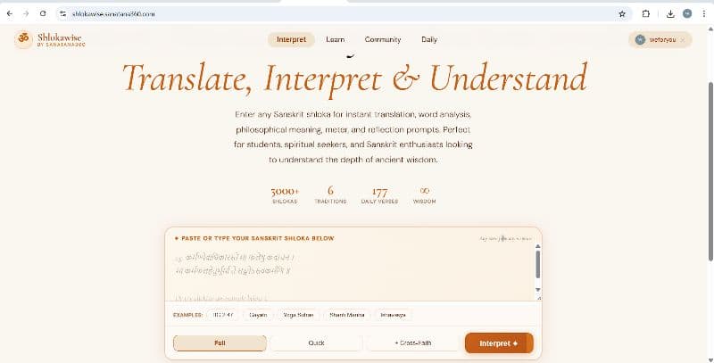 Sanskrit Shloka Analyzer,Ancient wisdom