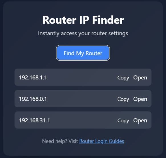 Router IP Finder