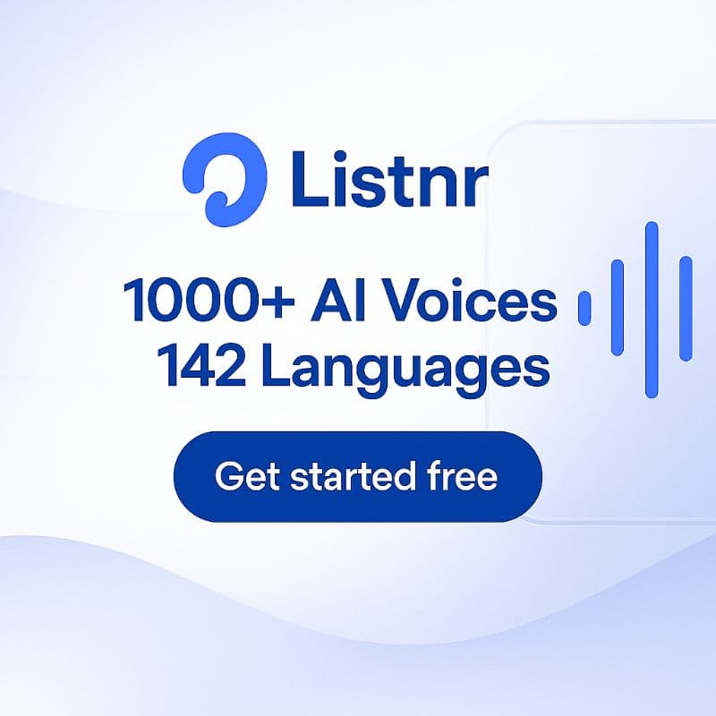 探索Listnr：一款高级人工智能文本到语音生成器