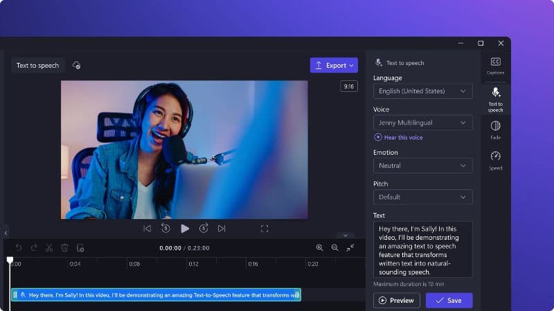 Clipchamp AI旁白生成器：提升视频和播客音频制作的革命性工具